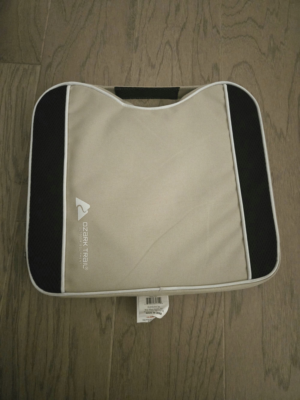 Ozark Trail Beige and Black Travel Seat Cushion Toiletry Bag